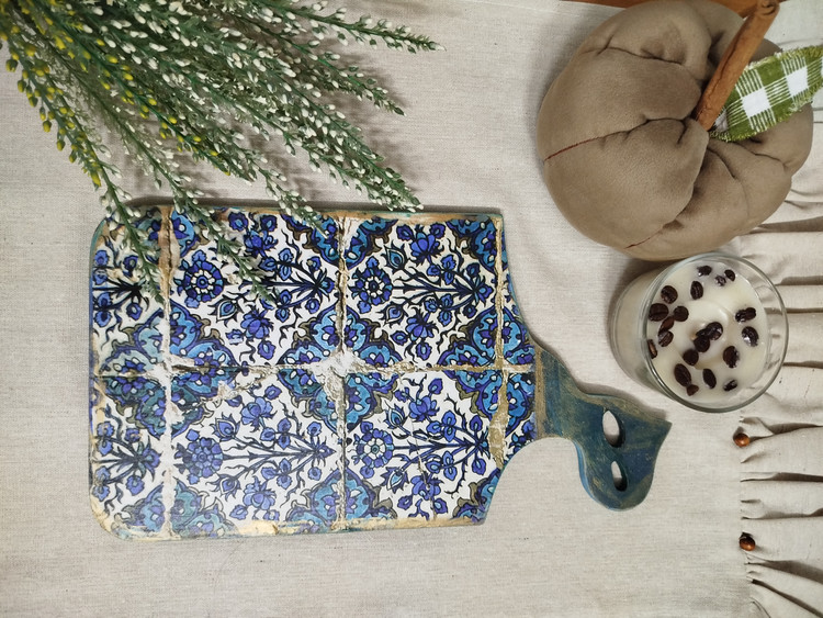 تخته سرو دکوپاژ مدل فیروزه ای ایرانی