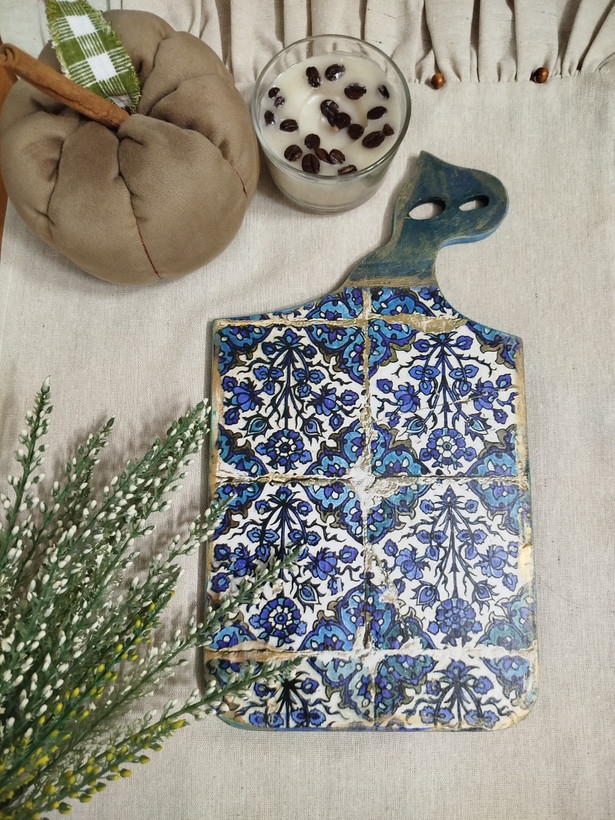 تخته سرو دکوپاژ مدل فیروزه ای ایرانی